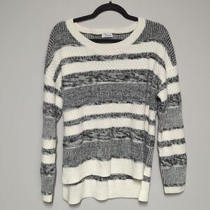 NY Threads Black and White Striped Sweater